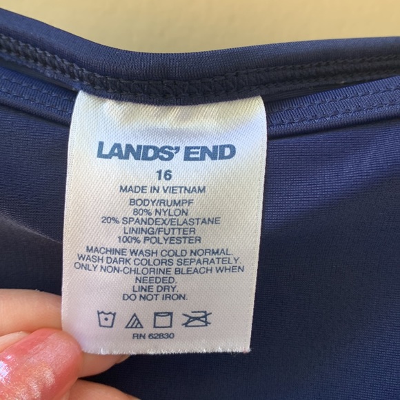 Lands’ End Dark Blue Swim Bottom / Skirt, 16 - Picture 2 of 9